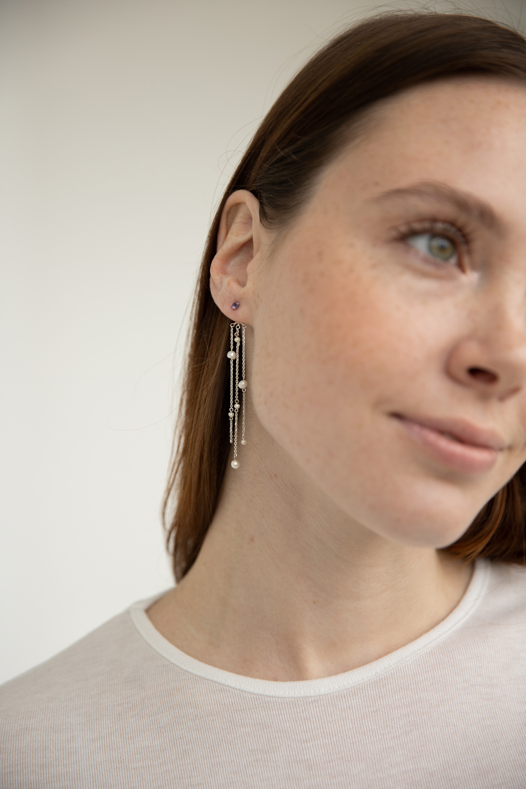 Серьги Джекеты с жемчугом