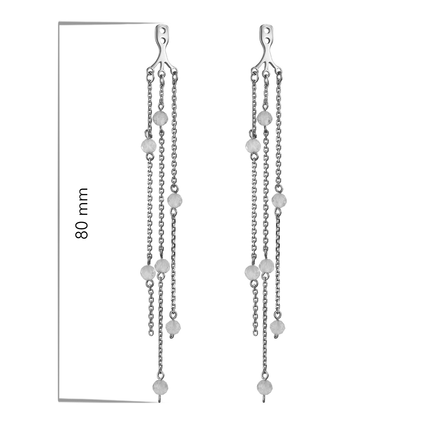 Серьги Джекеты с горным хрусталем