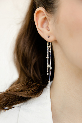 Серьги Джекеты с горным хрусталем