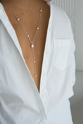 Колье-галстук с жемчугом