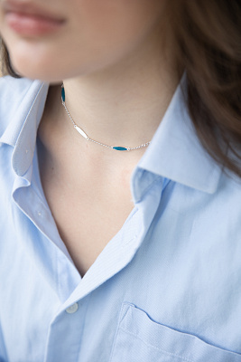 Колье с горячей эмалью