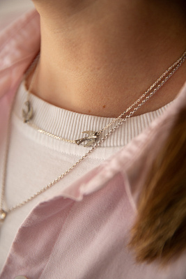 Колье Птички с чернением 