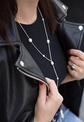 Колье-галстук с жемчугом