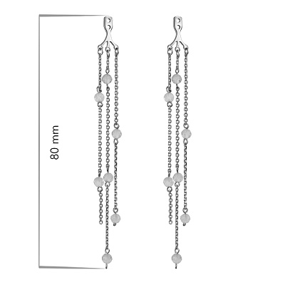 Серьги Джекеты с горным хрусталем