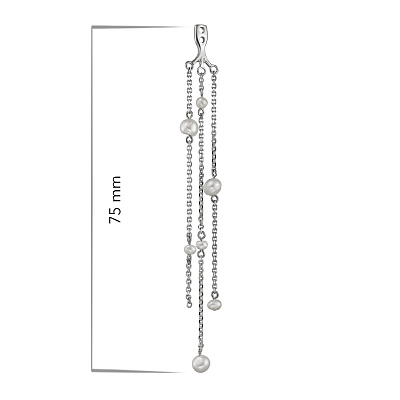 Серьги Джекеты с жемчугом