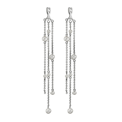 Серьги Джекеты с жемчугом