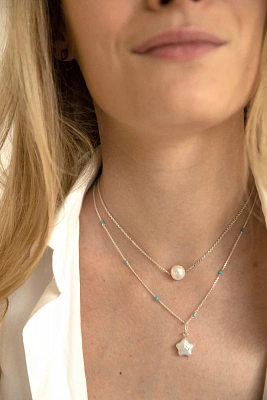 Колье с белой жемчужиной