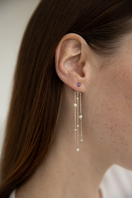 Серьги Джекеты с жемчугом