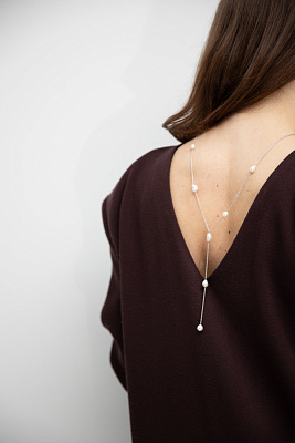 Колье-галстук с жемчугом